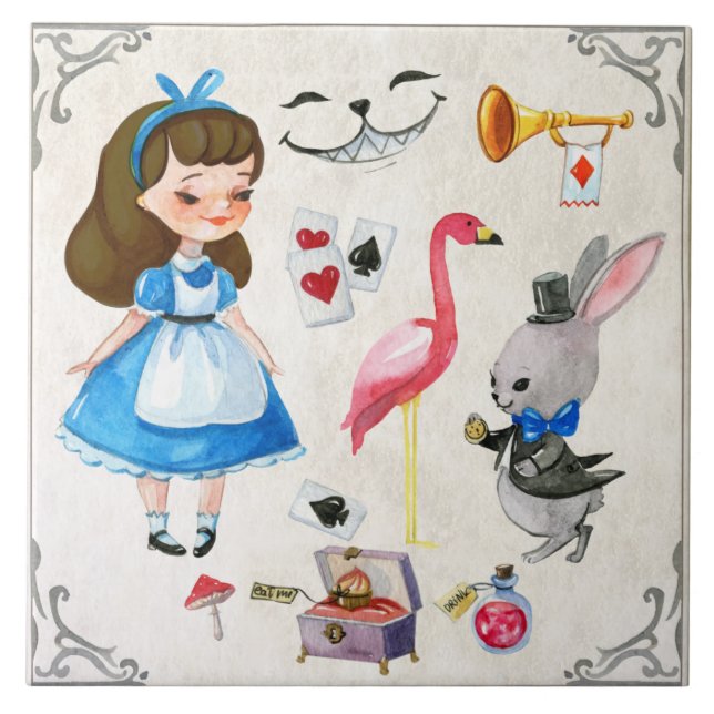 Alice In Wonderland Kakelplatta (Framsidan)