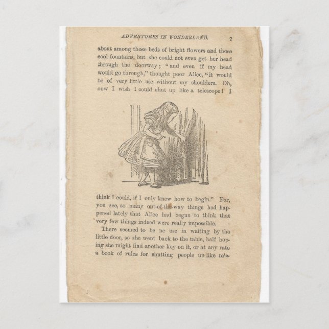 Alice In Wonderland, kapitel 1, Ner kanin Vykort (Framsida)