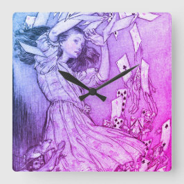 Alice in Wonderland Lewis Carroll Rackham Fyrkantig Klocka