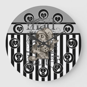 Alice in Wonderland Mad Hatter Grunge Stor Klocka
