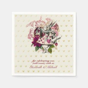 Alice in Wonderland Mad Hatters Tea Party Anpassni Pappersservett