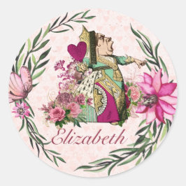 Alice in Wonderland Mad Hatters Tea Party Anpassni Runt Klistermärke