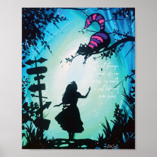 Alice in Wonderland med Cheshire Cat Poster