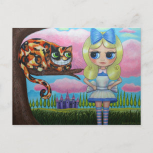 Alice In Wonderland och Cheshire Cat Vykort