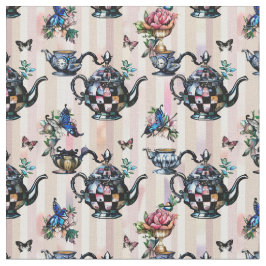 Alice in Wonderland Pattern Fabric Tyg