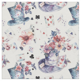 Alice in Wonderland Pattern Fabric Tyg