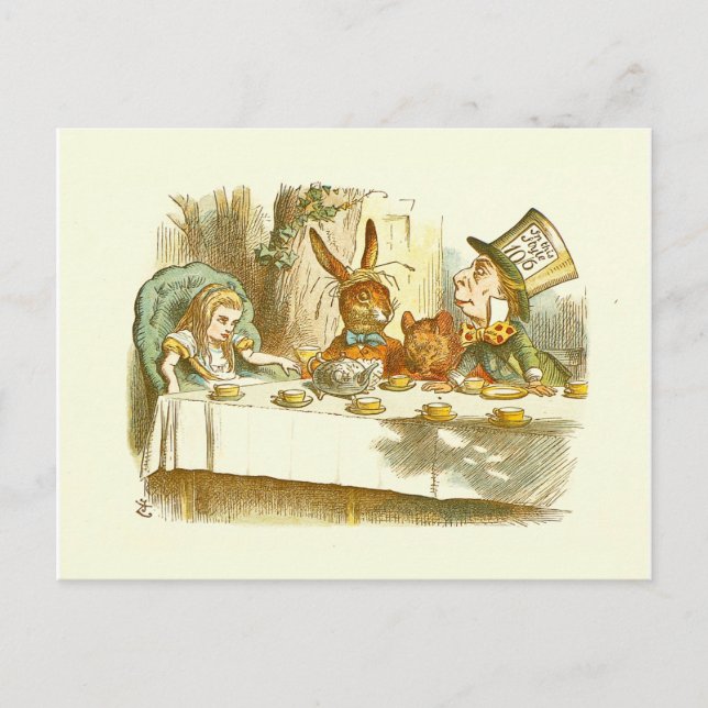 Alice in Wonderland Postcard (Mad Tea Party) Vykort (Framsida)