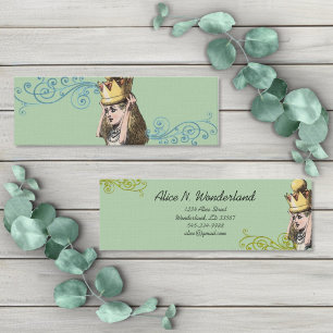 Alice in Wonderland Princess Queen Vintage Girl Mini Visitkort