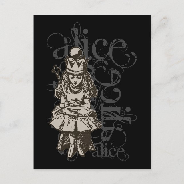 Alice in Wonderland Queen Alice Grunge (Single) Vykort (Framsida)
