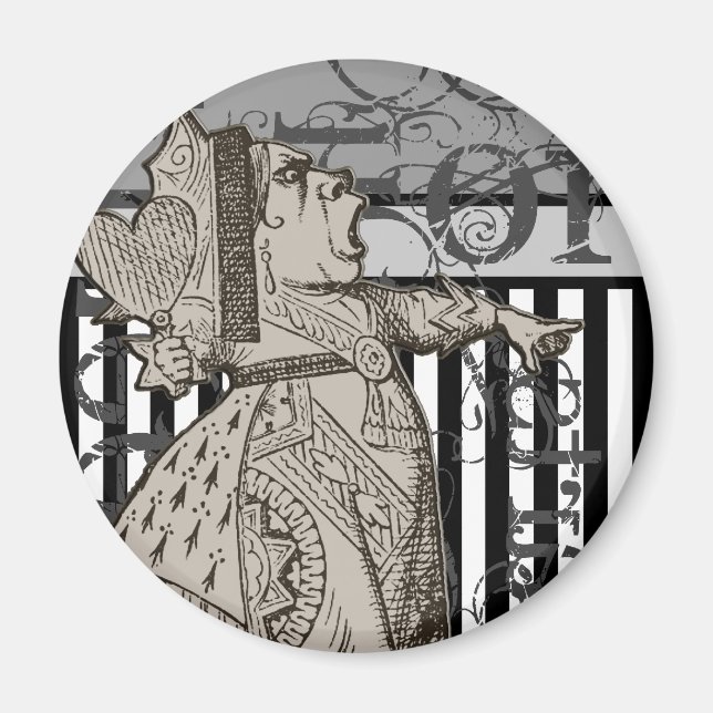 Alice In Wonderland Queen of Hearts Grunge Magnet (Framsidan)