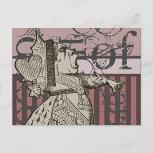 Alice In Wonderland Queen of Hearts Grunge (Rosa) Vykort