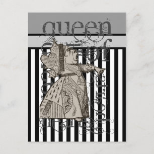 Alice In Wonderland Queen of Hearts Grunge Vykort