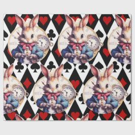 Alice in Wonderland Rabbit and Card Theme Presentpapper