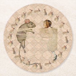 Alice in Wonderland Rabbit Mouse  Underlägg Papper Rund