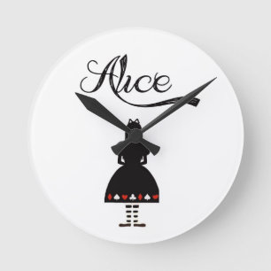 Alice In Wonderland Rund Klocka