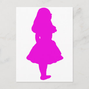 Alice In Wonderland Salmon Fuschia Rosa Vykort