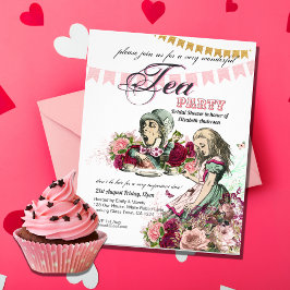 Alice in Wonderland Tea Party bjudan ANY EVENT Flygblad