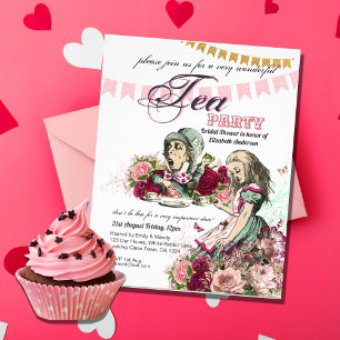 Alice in Wonderland Tea Party bjudan ANY EVENT Flygblad