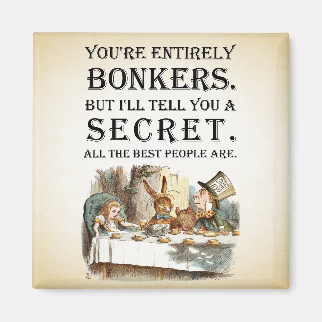 Alice in Wonderland - Tea Party - Bonkers Quote Magnet (Framsidan)