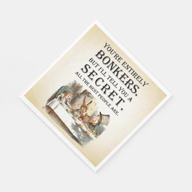 Alice in Wonderland - Tea Party - Bonkers Quote Pappersservett (Hörn)