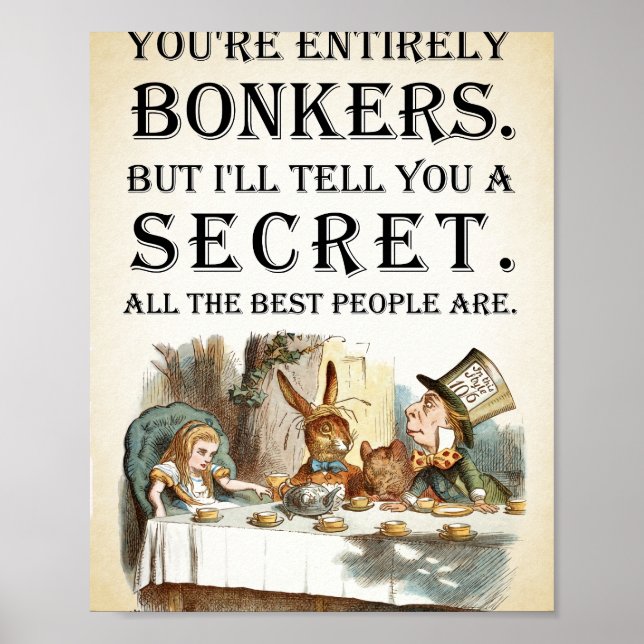 Alice in Wonderland - Tea Party - Du är helt B Poster (Framsidan)