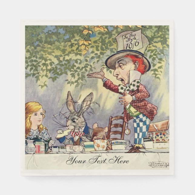Alice in Wonderland Tea Party Template Pappersservett (Framsidan)