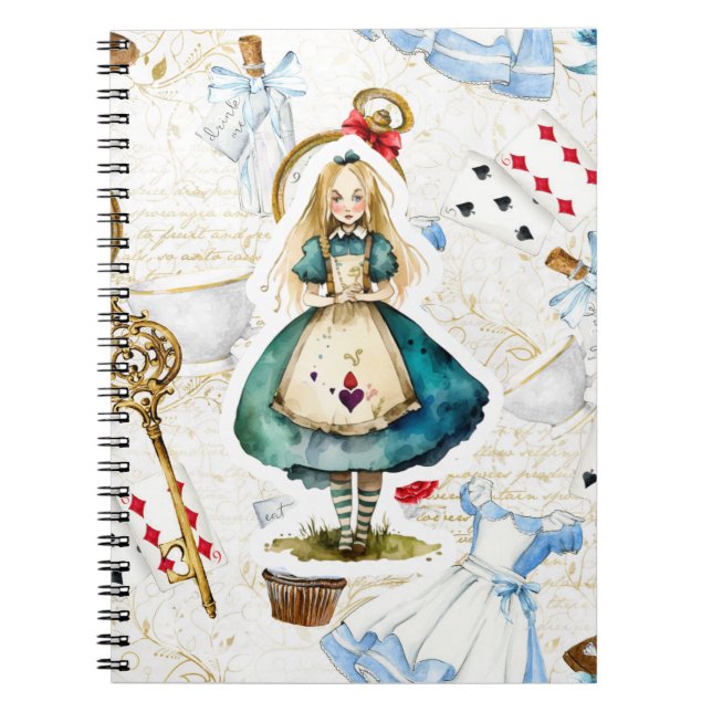Alice in Wonderland Theme Anteckningsbok (Framsidan)