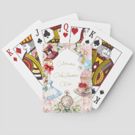 Alice in Wonderland Theme Blommigt Rosa Personal Casinokort