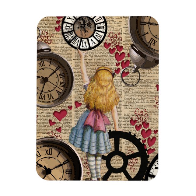 Alice In Wonderland Traveling in Time Magnet (Vertikal)