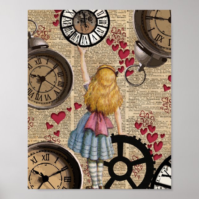 Alice In Wonderland Traveling in Time Poster (Framsidan)