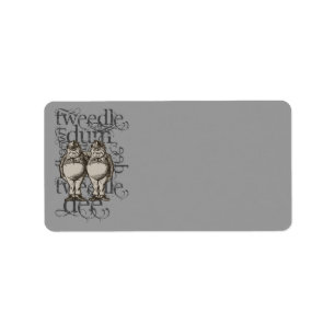 Alice In Wonderland Tweedledum & Tweedledee Grunge Adressetikett