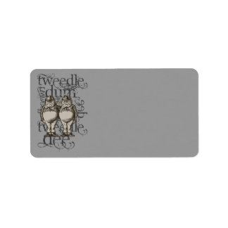 Alice In Wonderland Tweedledum & Tweedledee Grunge Adressetikett