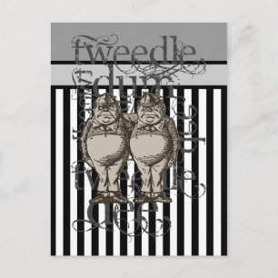 Alice In Wonderland Tweedledum & Tweedledee Grunge Vykort