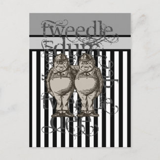 Alice In Wonderland Tweedledum & Tweedledee Grunge Vykort