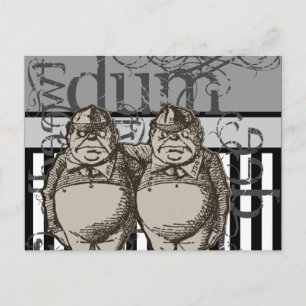 Alice In Wonderland Tweedledum & Tweedledee Grunge Vykort