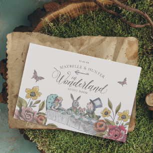 Alice in Wonderland Vintage Chic Storybook Bröllop Gästböcker