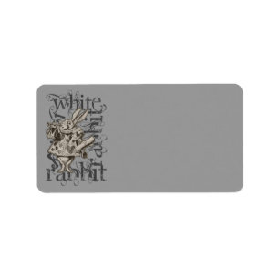 Alice in Wonderland White Rabbit Grunge Adressetikett