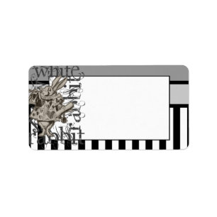 Alice in Wonderland White Rabbit Grunge Adressetikett
