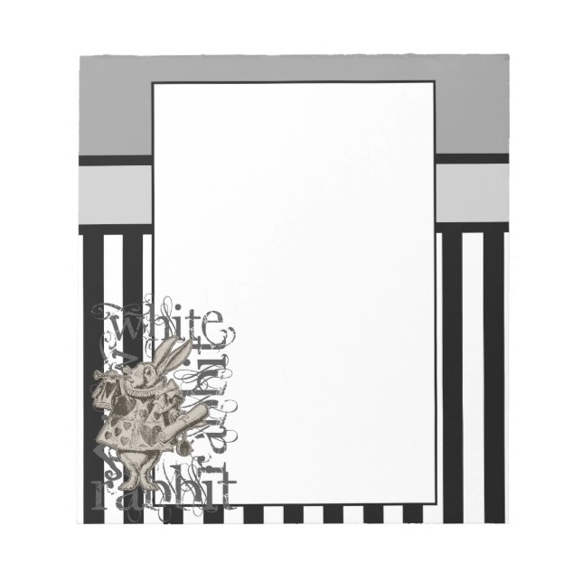 Alice in Wonderland White Rabbit Grunge Anteckningsblock (Framsida)