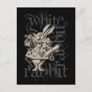 Alice In Wonderland White Rabbit Grunge (Single) Vykort