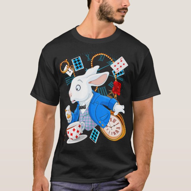 Alice In Wonderland - White Rabbit T Shirt (Framsida)