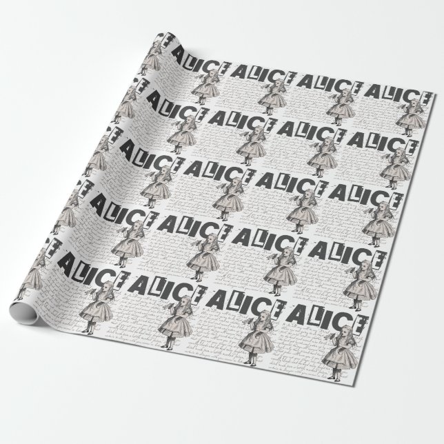 Alice in Wonderland with Drink Me Flaska Grunge Presentpapper (Utrullad)