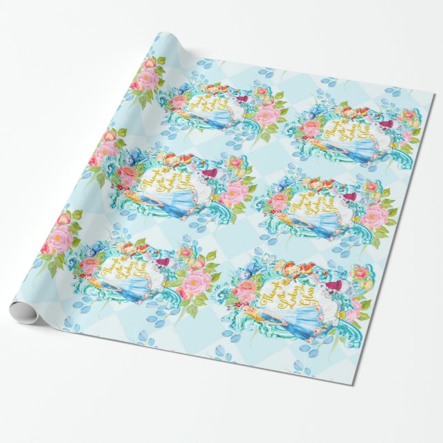 Alice In Wonderland Wrapping Papper Presentpapper (Utrullad)