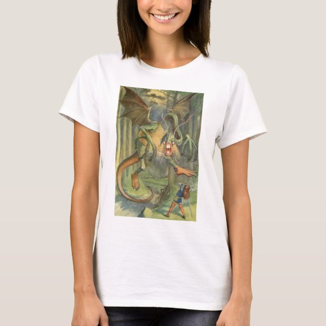 Alice & Jabberwocky den oavkortade färgen T-shirt (Framsida)
