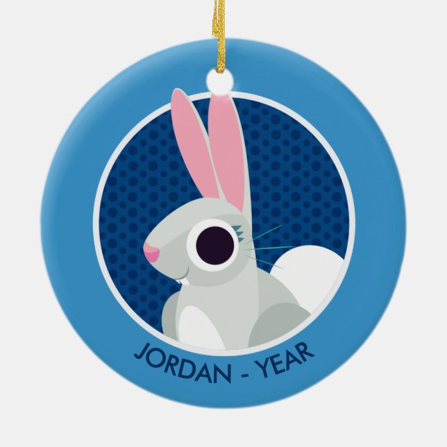 Alice kaninen julgransprydnad keramik (Baksidan)