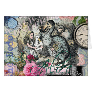 Alice Klassiska Underlandet Dodo Tenniel Konst Hälsningskort