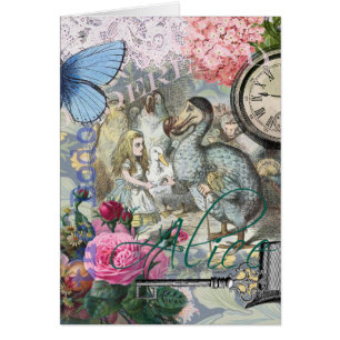 Alice Klassiska Underlandet Dodo Tenniel Konst Hälsningskort
