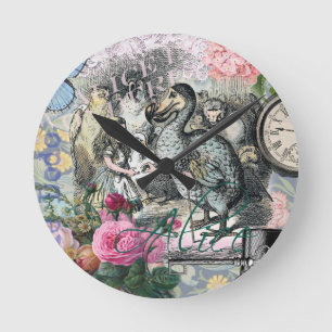 Alice Klassiska Underlandet Dodo Tenniel Konst Rund Klocka