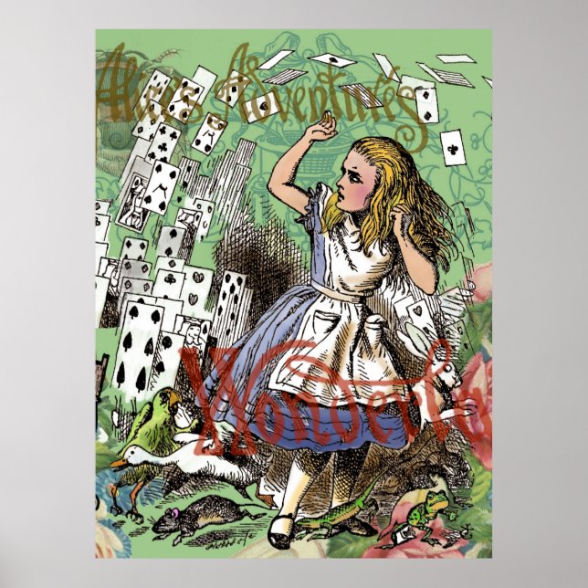 alice kort underland hattmakare kanin  poster (Framsidan)