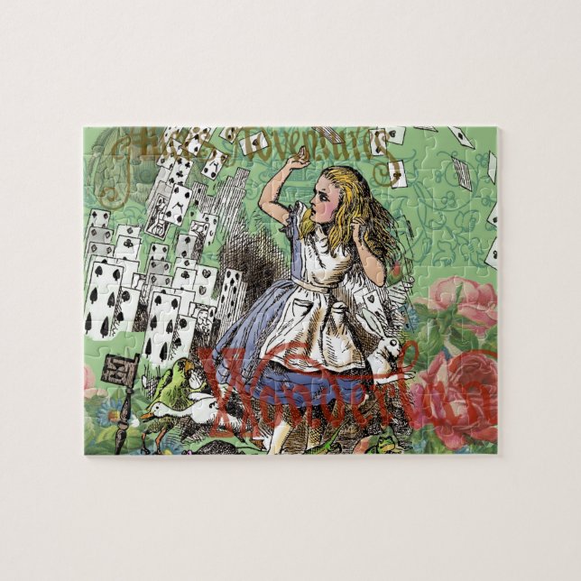 alice kort underland hattmakare kanin  pussel (Horisontell)